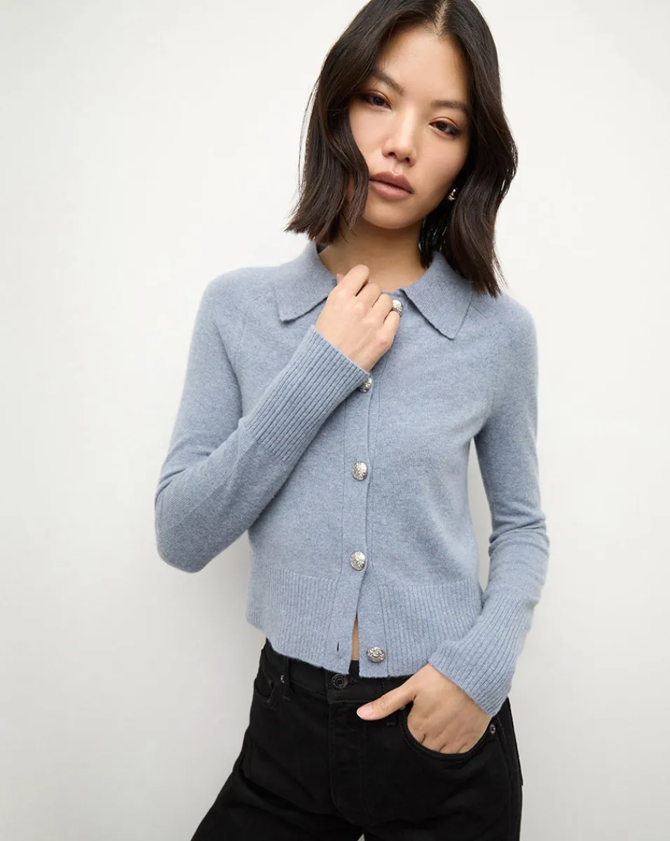 New Veronica Beard Cheshire Cashmere Cardigan in Smoke Blue SmokeBlue