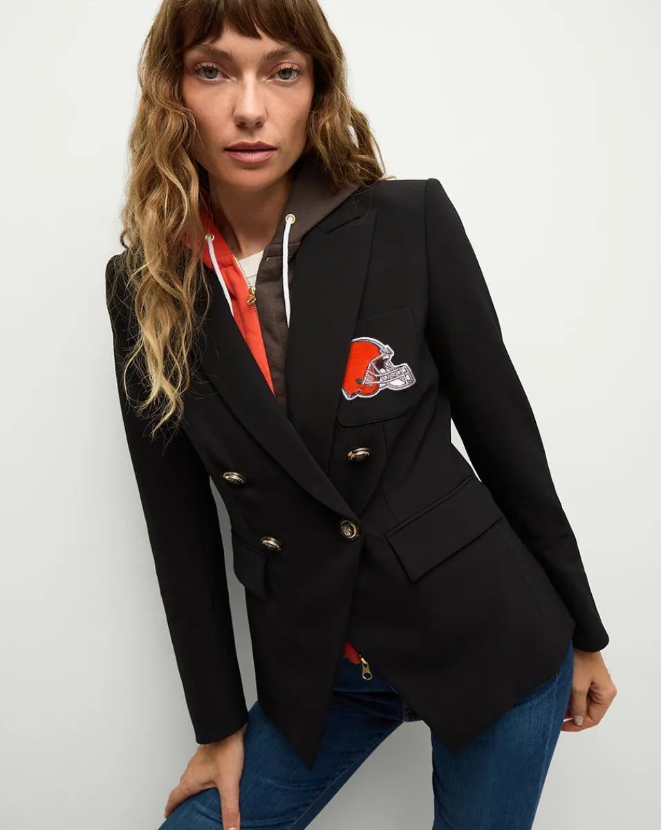 Sale Veronica Beard Cleveland Browns Dickey Jacket in Black/Gold ClevelandBrowns