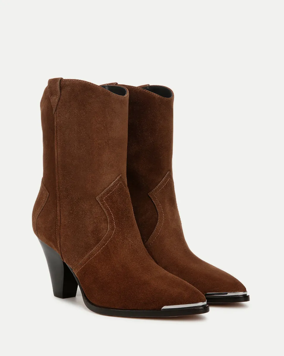 Sale Veronica Beard Cody Suede Western Bootie in Cedar