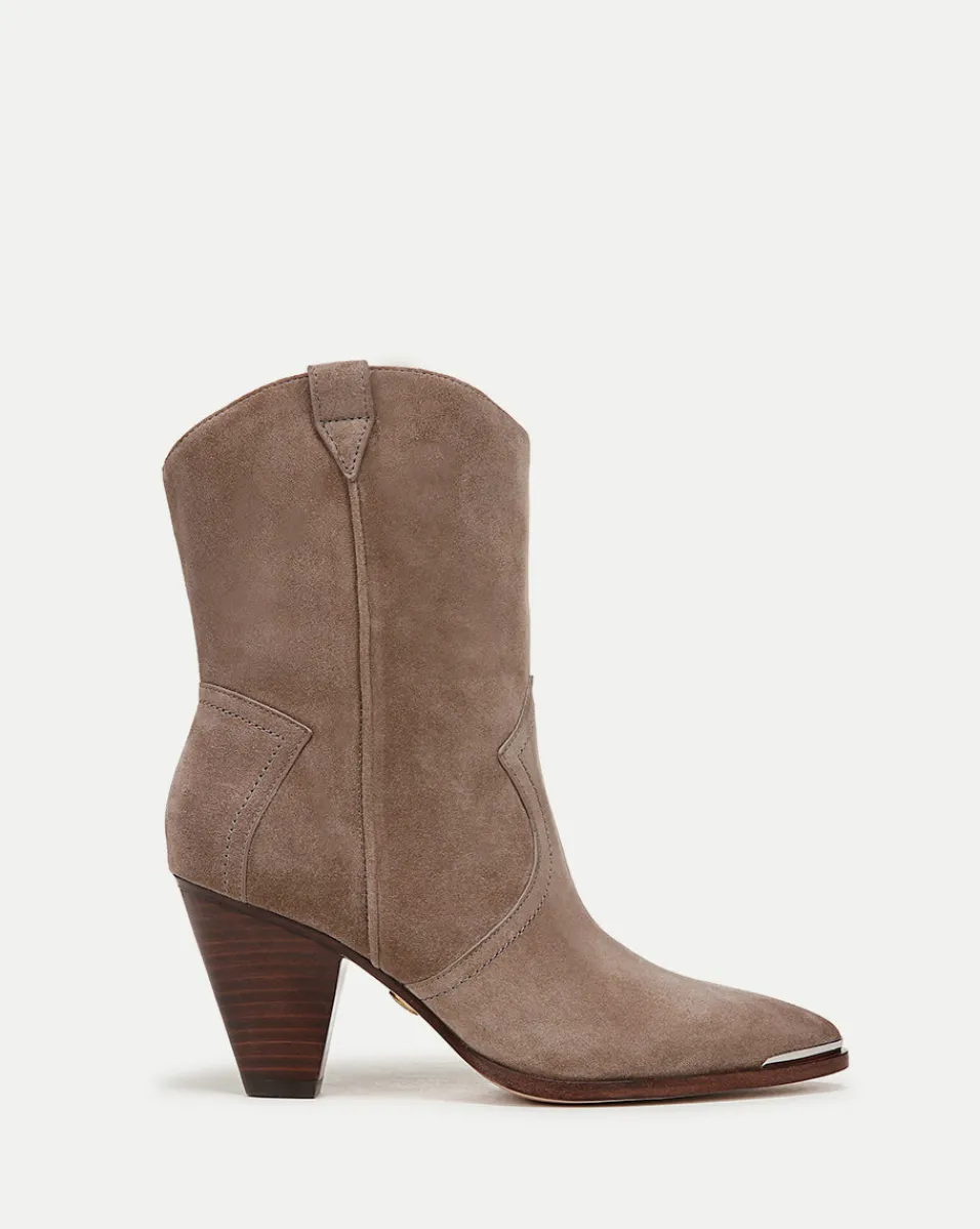 Cheap Veronica Beard Cody Suede Western Bootie in Taupe