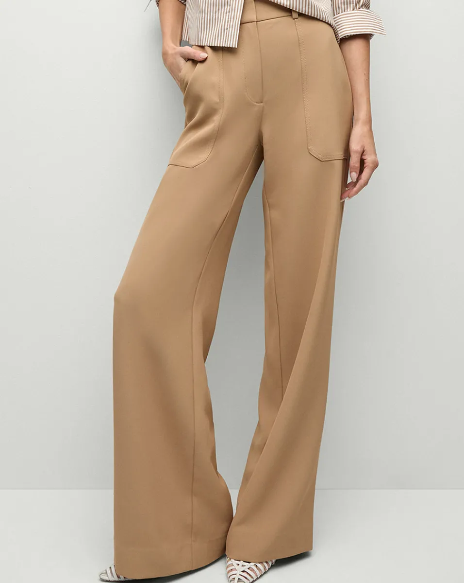 Cheap Veronica Beard Cole Wide-Leg Pant in Khaki