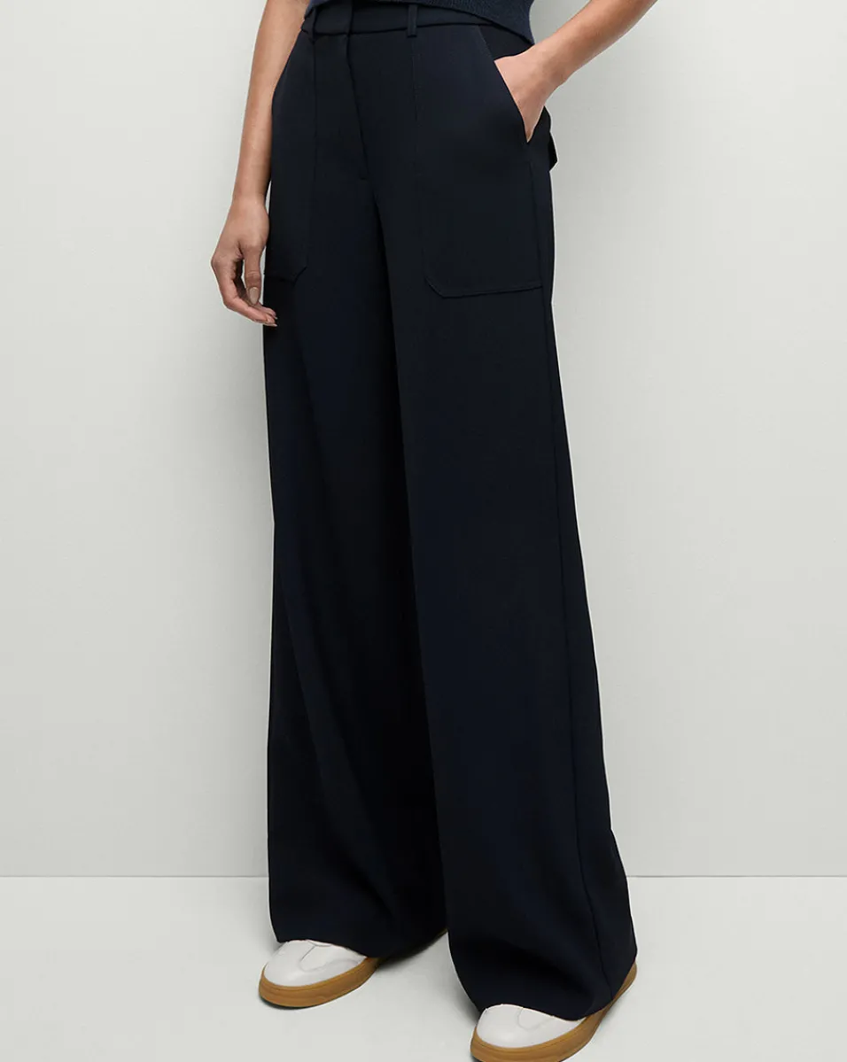 Discount Veronica Beard Cole Wide-Leg Pant in Navy