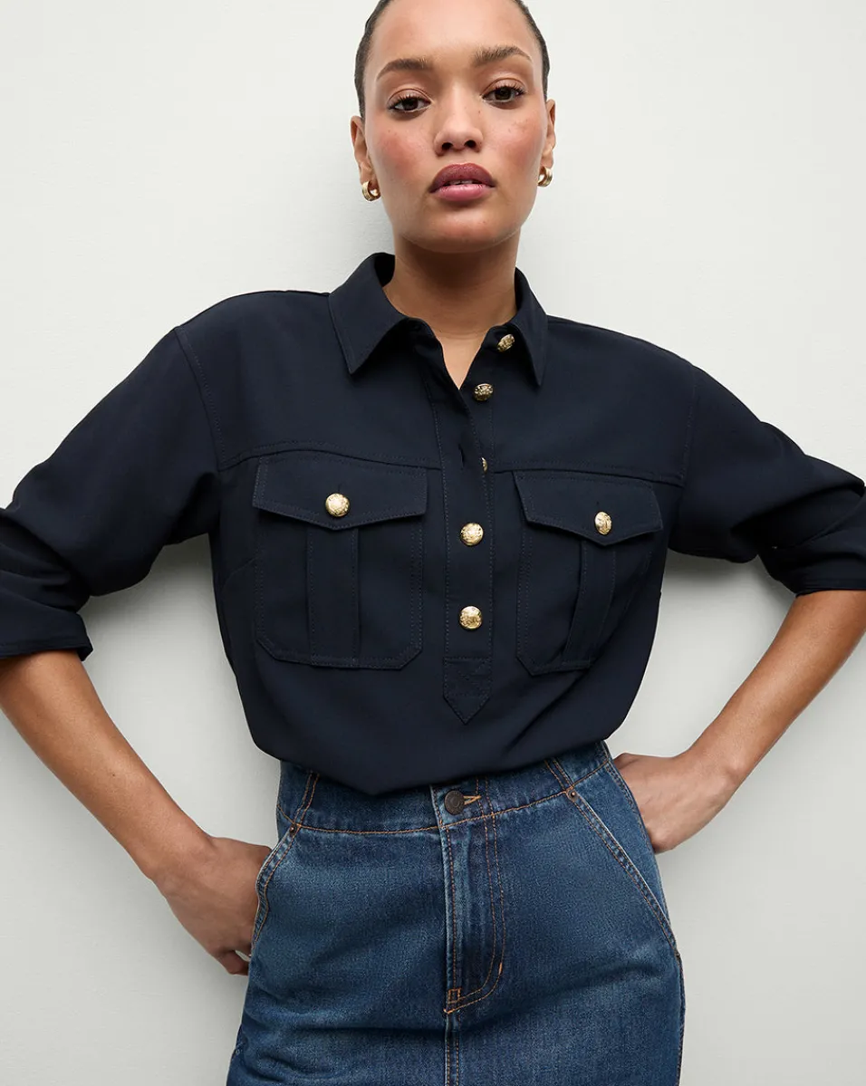 New Veronica Beard Colvin Top in Navy