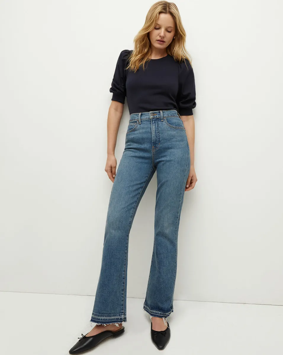 Shop Veronica Beard Coralee Crewneck Top in Navy