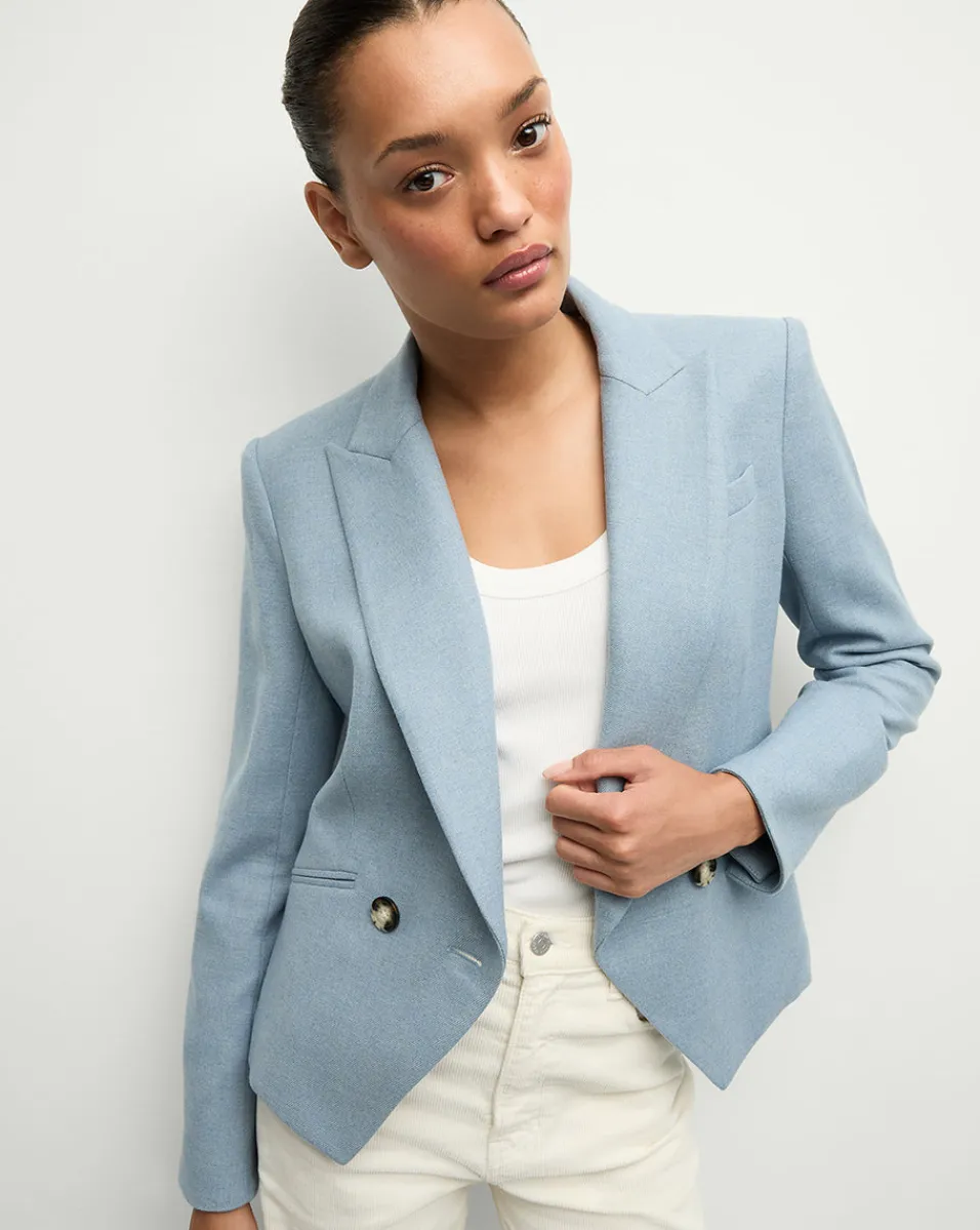 Flash Sale Veronica Beard Cropped Rickie Dickey Jacket in Heather Smoke Blue HeatherSmokeBlue