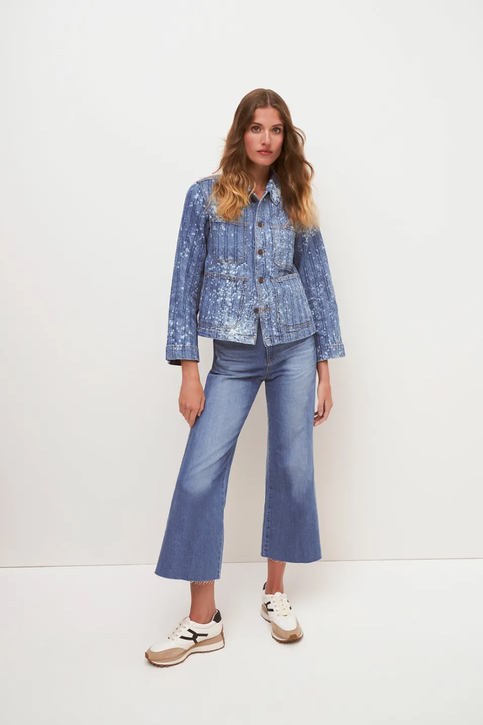 Cheap Veronica Beard Dahl Acid-Washed Denim Jacket in Sapphire Sun SapphireSun