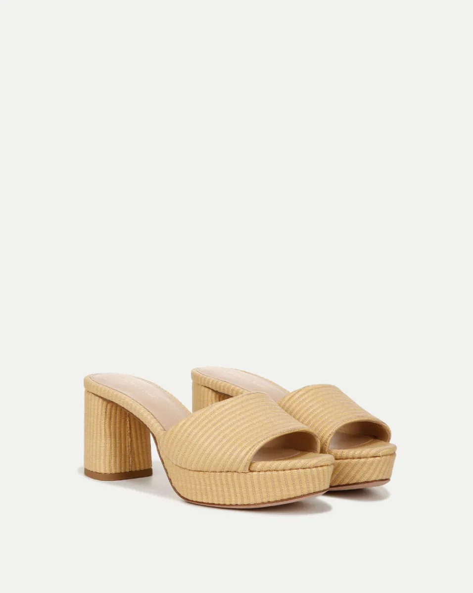 Hot Veronica Beard Dali Raffia Platform Heel Sandal Natural