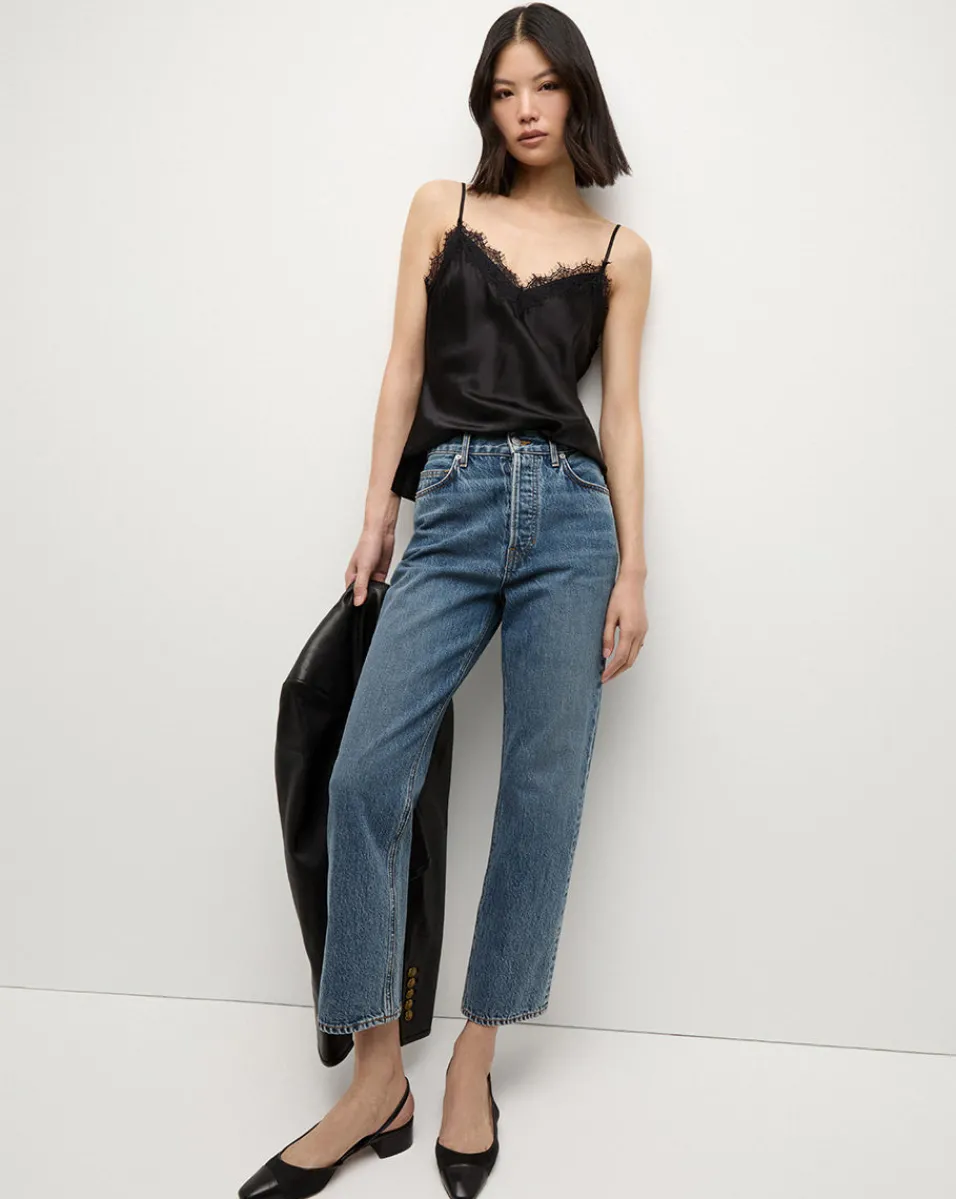 Best Veronica Beard Daniela Cropped Straight-Leg Jean in Blue RebelBlue