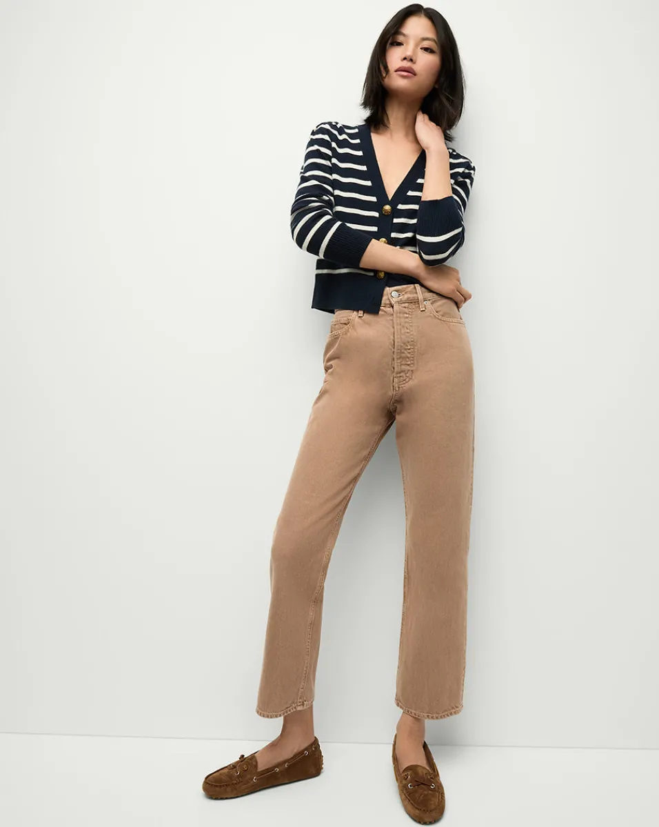 Sale Veronica Beard Daniela Straight-Leg Jeans in Tan Sierra TanSierra