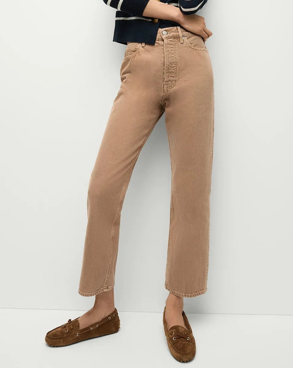 Sale Veronica Beard Daniela Straight-Leg Jeans in Tan Sierra TanSierra