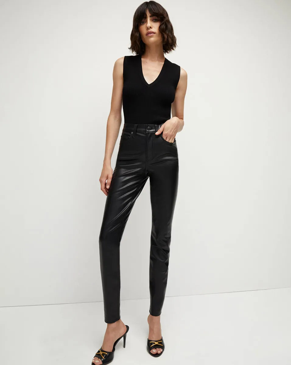 Hot Veronica Beard Debbie Skinny Vegan Leather Pant Black