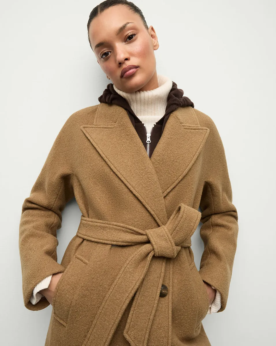 Best Sale Veronica Beard Della Wool Dickey Coat in Dark Camel DarkCamel