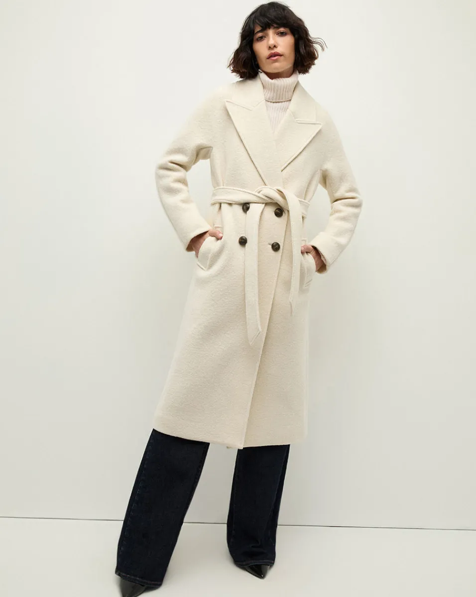 Fashion Veronica Beard Della Wool Dickey Coat in Ecru