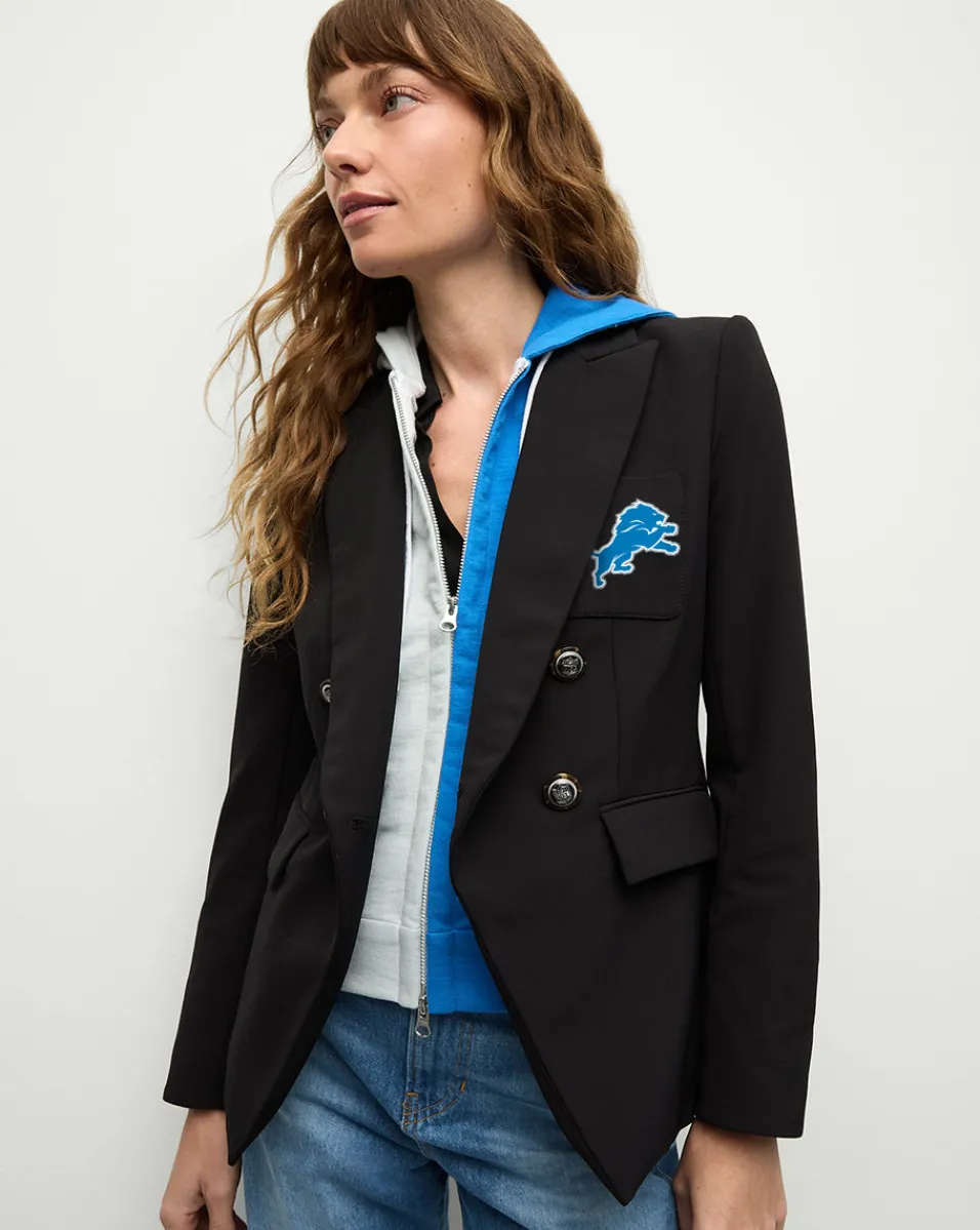 Fashion Veronica Beard Detroit Lions Dickey Jacket in Black/Silver DetroitLions