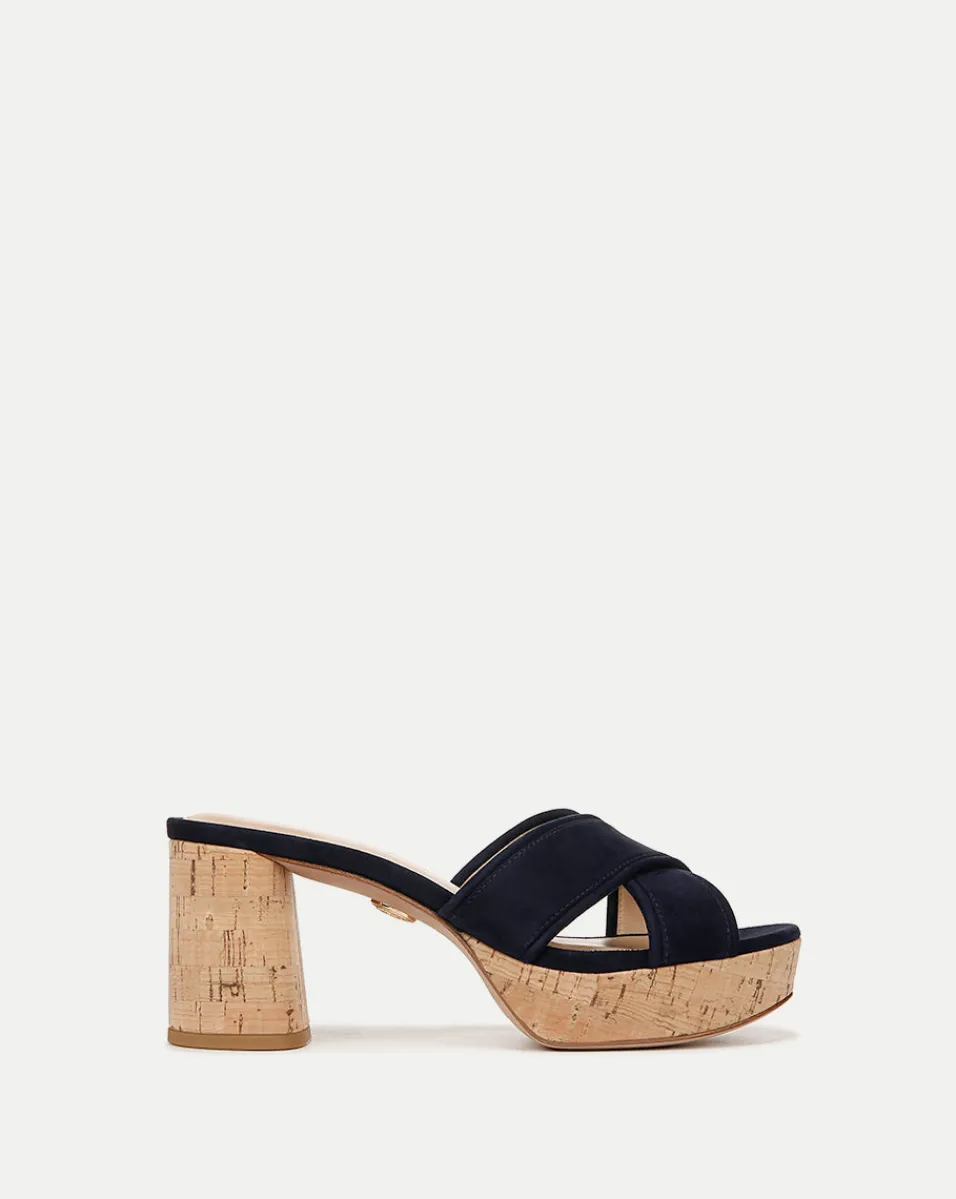 Cheap Veronica Beard Dory Blue Block-Heel Sandal Navy