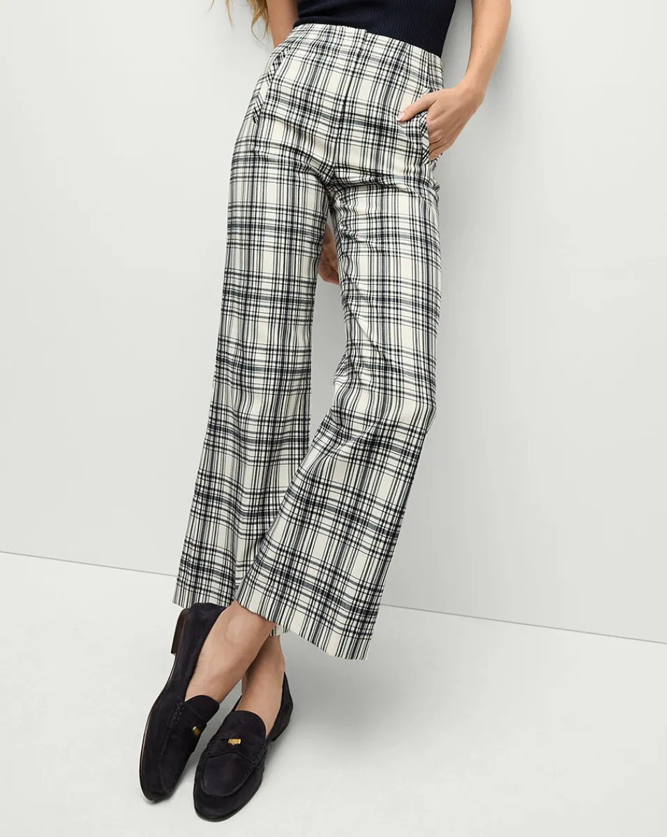 Shop Veronica Beard Dova Plaid Pant in Ivory/Navy