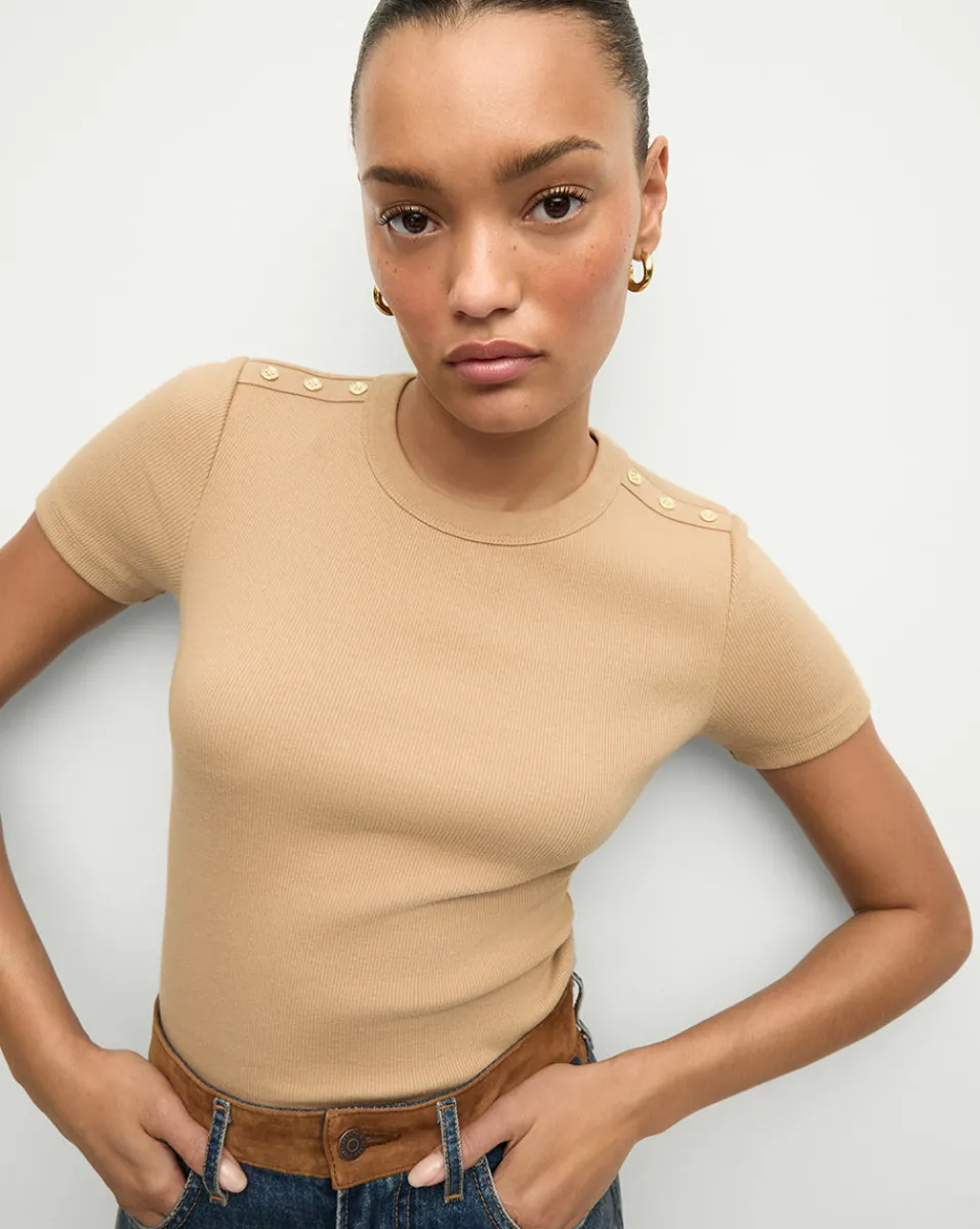 Store Veronica Beard Draya Tee in Khaki