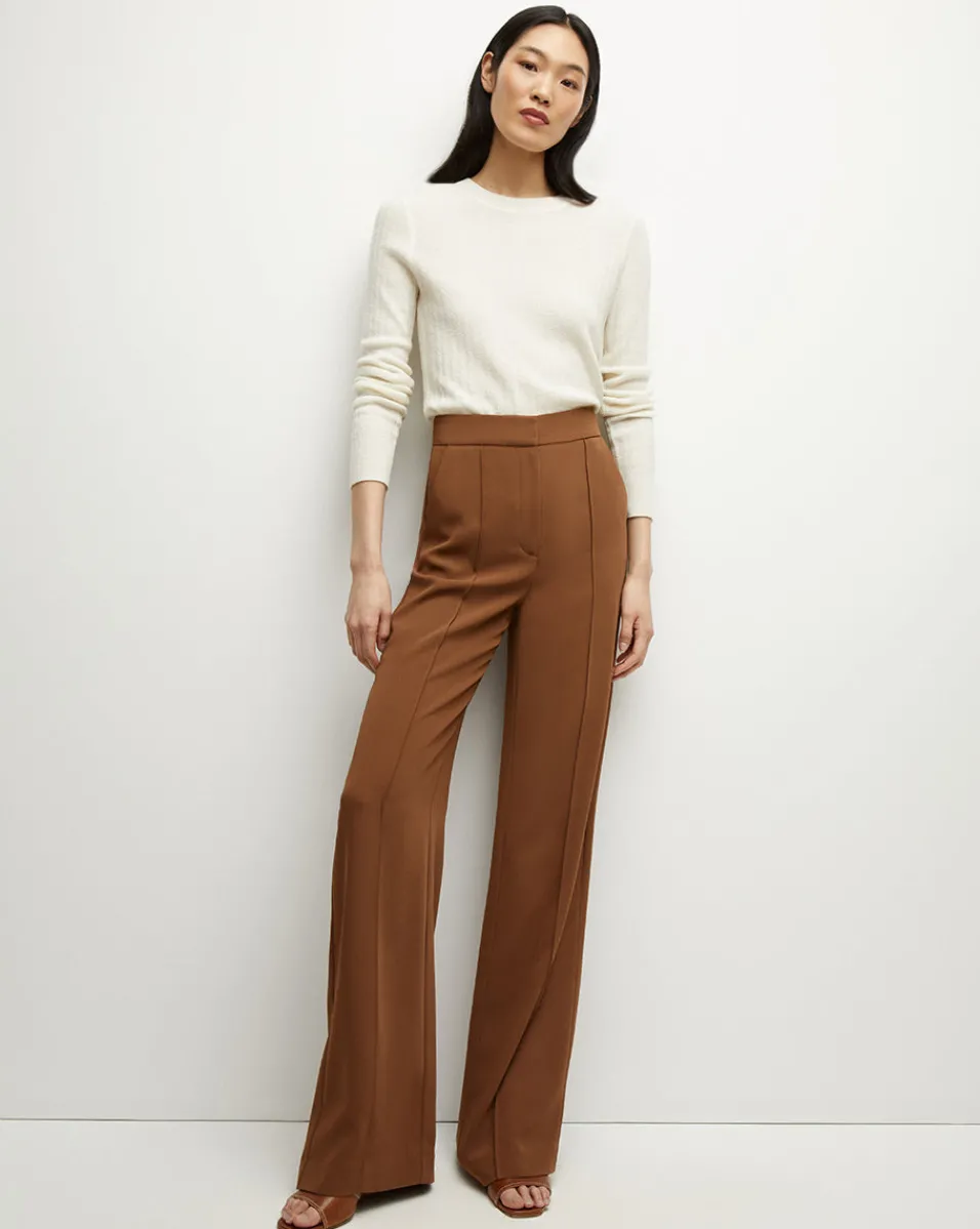 Shop Veronica Beard Edia Matte Crepe Pant in Deep Ochre DeepOchre