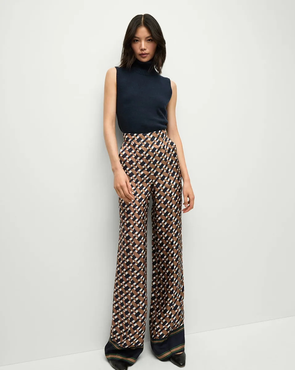 Discount Veronica Beard Edia Pant in Navy/Acorn