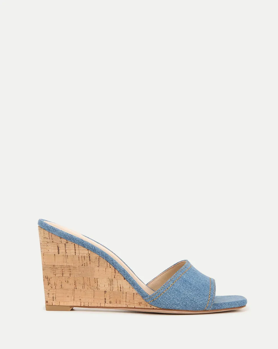 Clearance Veronica Beard Ellen Wedge Sandal Blue