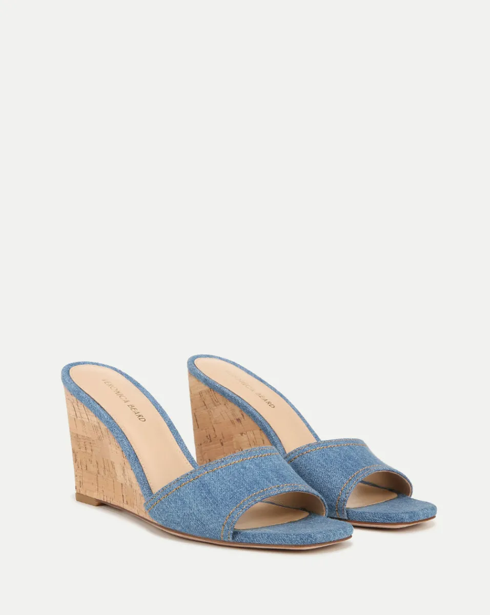 Clearance Veronica Beard Ellen Wedge Sandal Blue