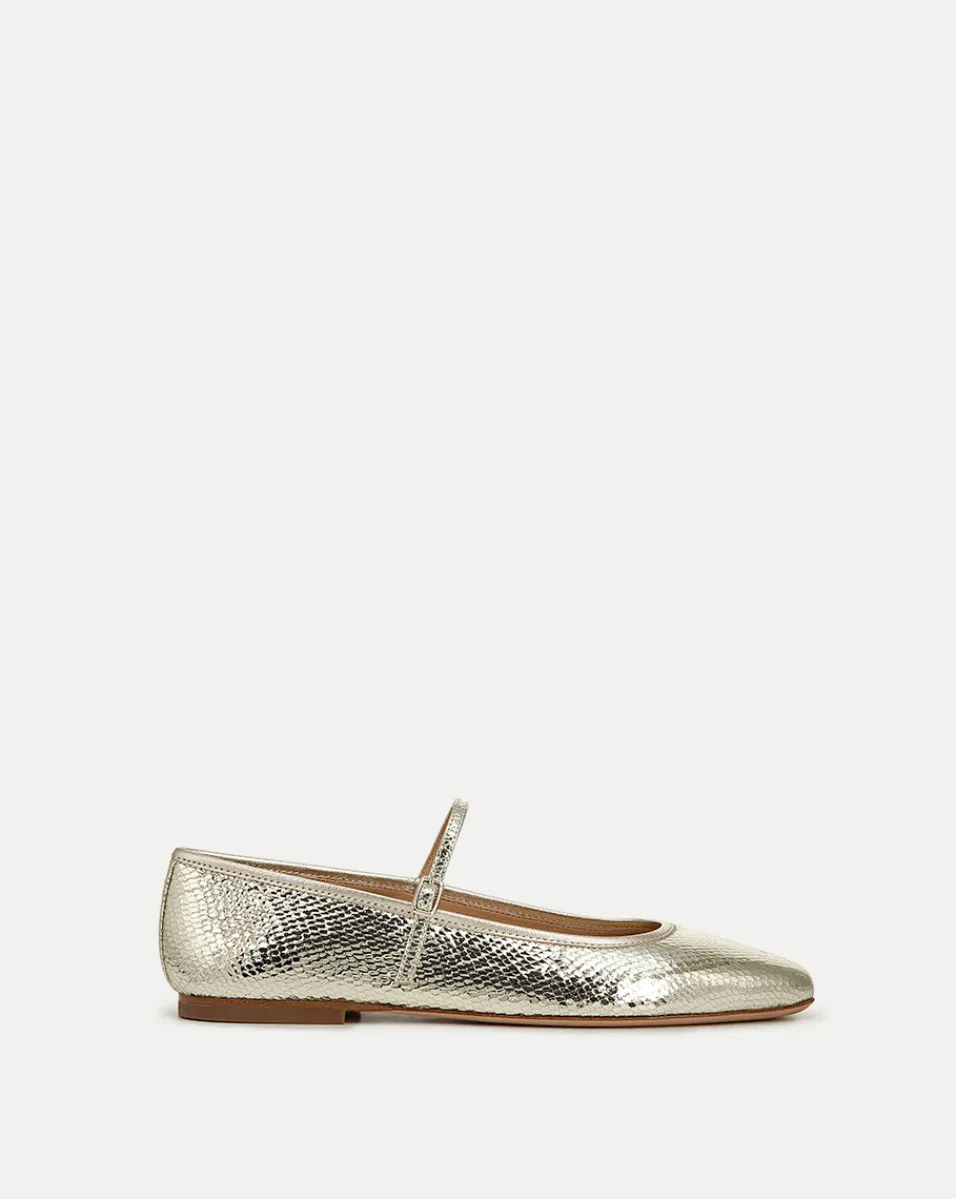 Clearance Veronica Beard Ellie Metallic Flat in Platinum