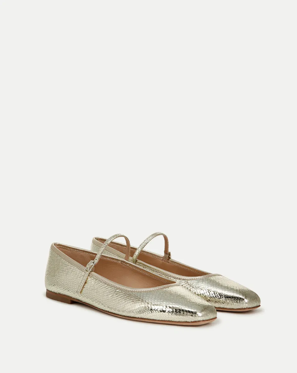 Clearance Veronica Beard Ellie Metallic Flat in Platinum