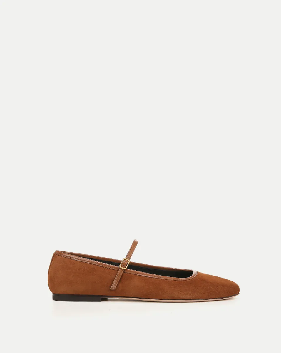 Sale Veronica Beard Ellie Suede Flat in Caramel