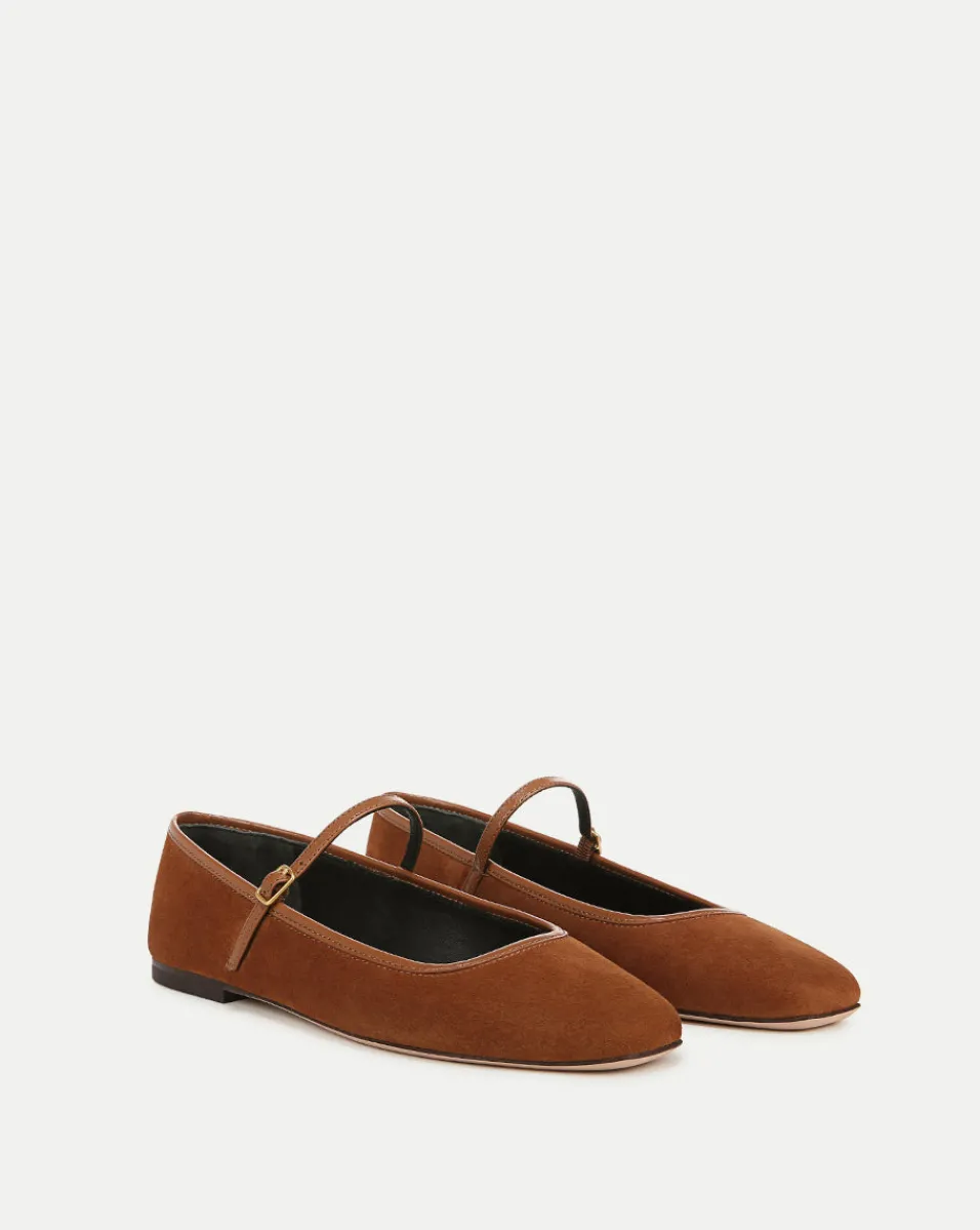 Sale Veronica Beard Ellie Suede Flat in Caramel