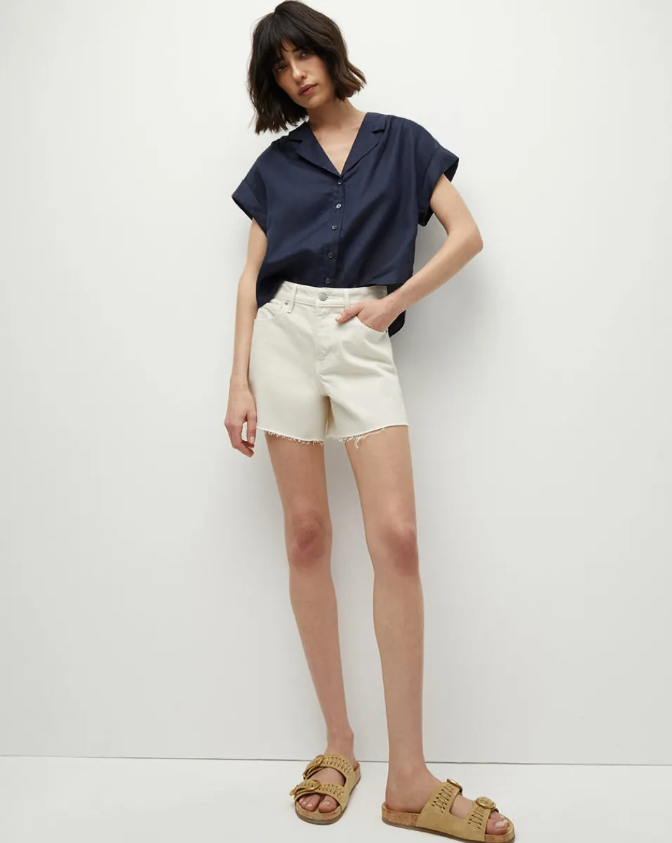 Cheap Veronica Beard Ellis Denim Short in Ecru