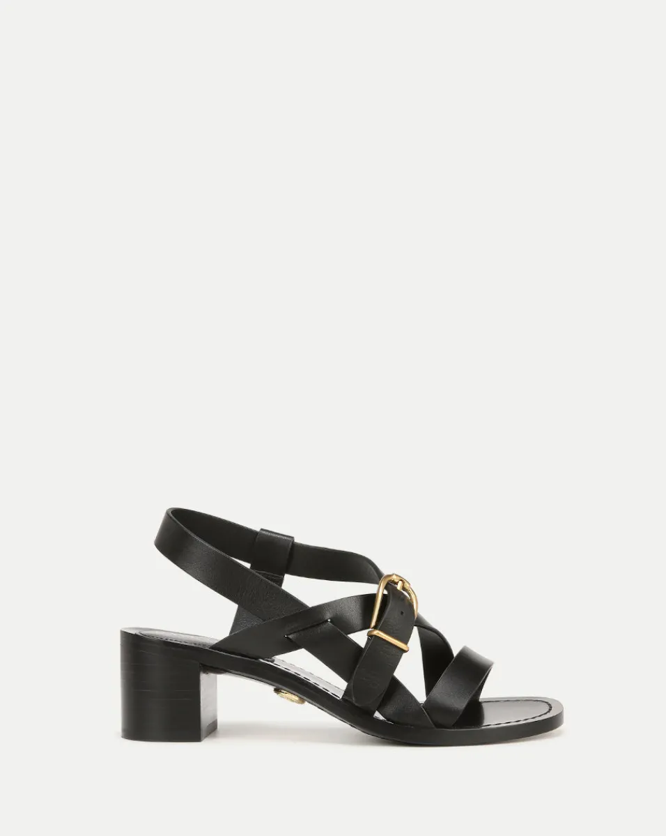 Cheap Veronica Beard Etta Leather Sandal in Black