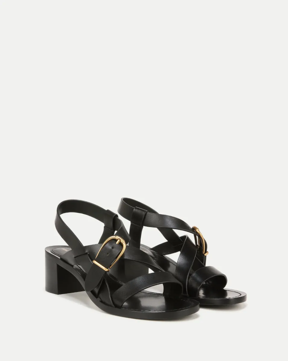 Cheap Veronica Beard Etta Leather Sandal in Black