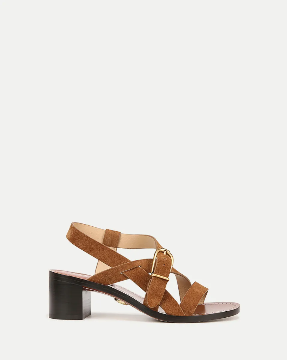 Cheap Veronica Beard Etta Suede Sandal in Hazelwood