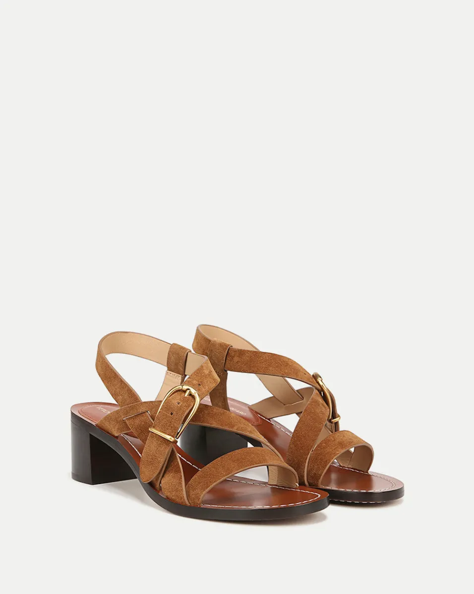 Cheap Veronica Beard Etta Suede Sandal in Hazelwood