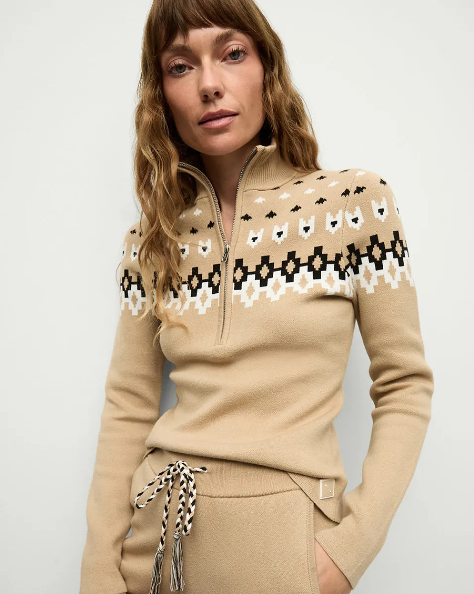 Sale Veronica Beard Fairbanks Blanche Knit Turtleneck in Khaki