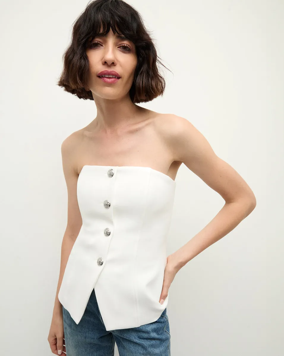 Discount Veronica Beard Forman Bustier Top in Off-White