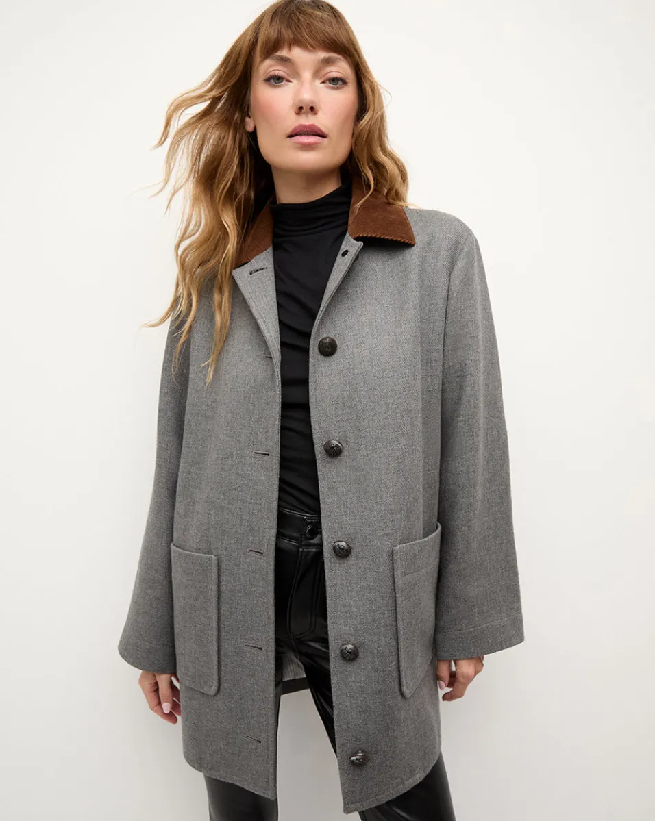 Sale Veronica Beard Freya Wool Blend Dickey Coat in Heather Grey MediumHeatherGrey