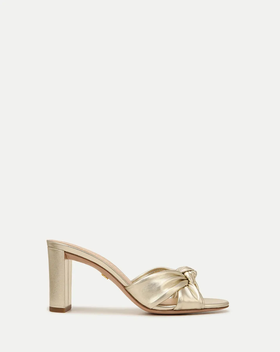 Shop Veronica Beard Ganita Knot-Front Sandal Platinum