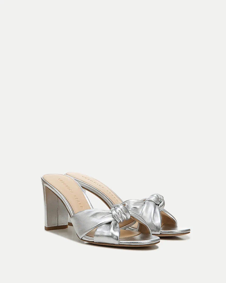 Sale Veronica Beard Ganita Knot-Front Sandal Silver