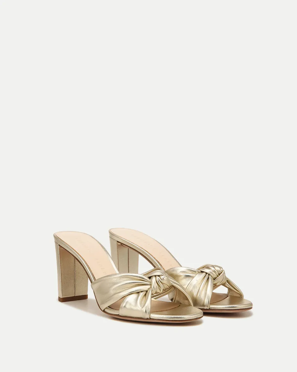 Shop Veronica Beard Ganita Knot-Front Sandal Platinum