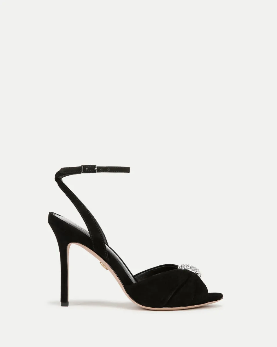 Best Sale Veronica Beard Genevieve Peep-Toe Sandal in x Poppy Delevingne Black