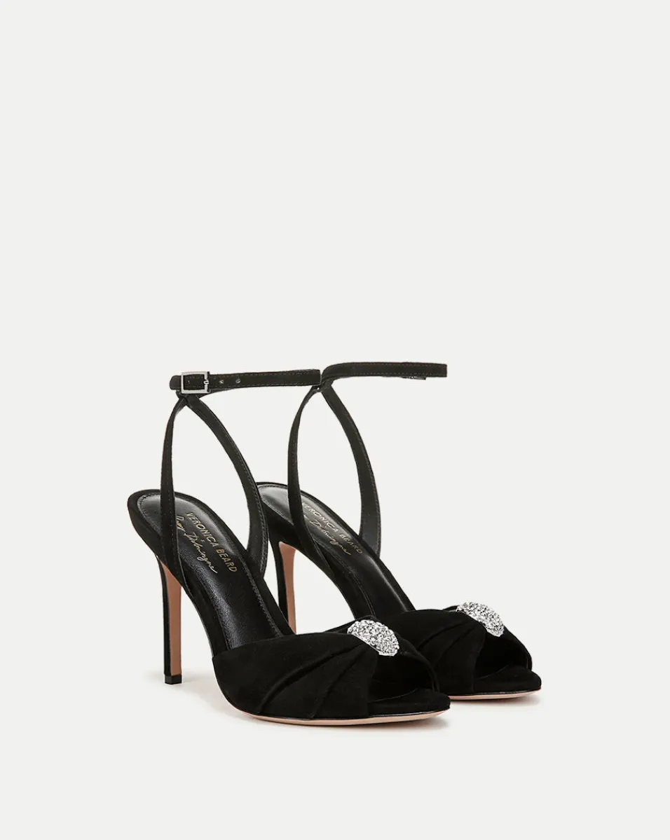 Best Sale Veronica Beard Genevieve Peep-Toe Sandal in x Poppy Delevingne Black