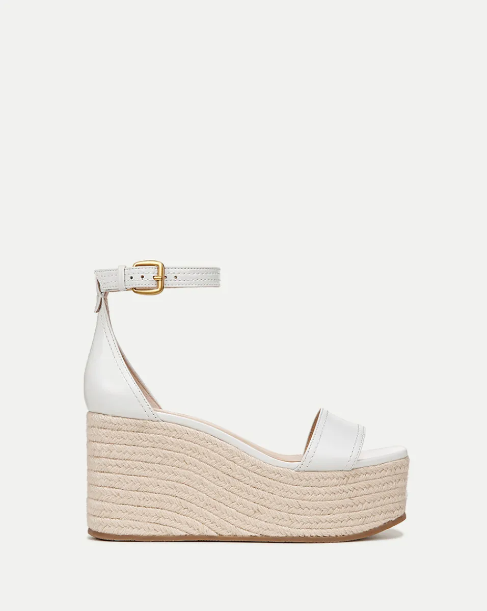 Online Veronica Beard Gianna Raffia Wedge Sandal in Coconut