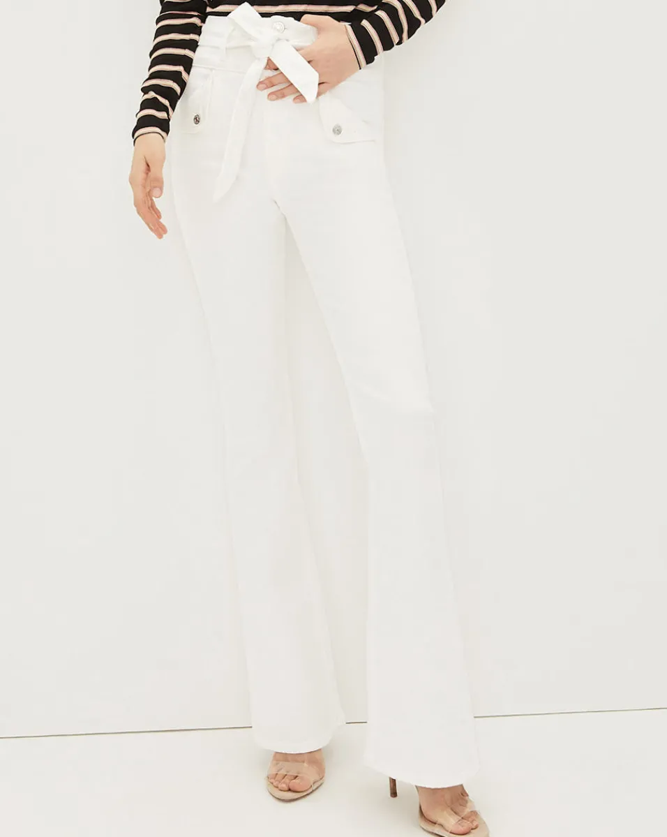 Store Veronica Beard Giselle Skinny-Flare Jeans White