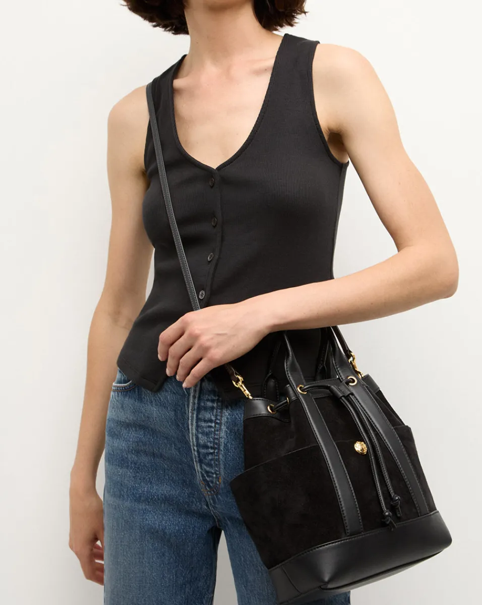 New Veronica Beard Goody Suede Bag in Black