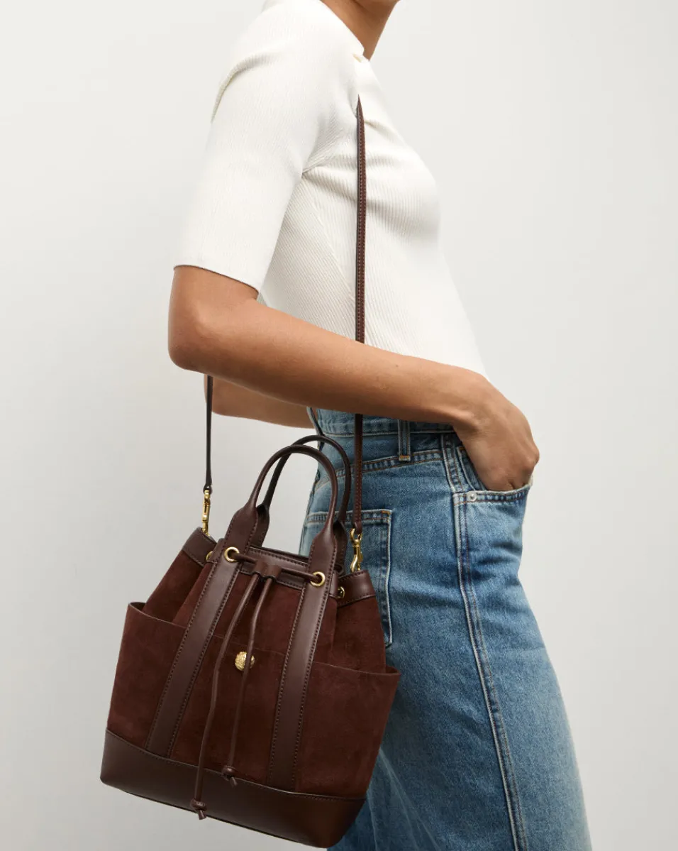 Hot Veronica Beard Goody Suede Bag in Chestnut