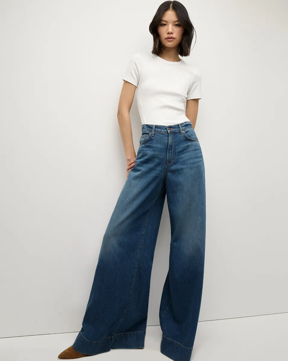 Best Sale Veronica Beard Haizley Wide-Leg Jean in Bandit