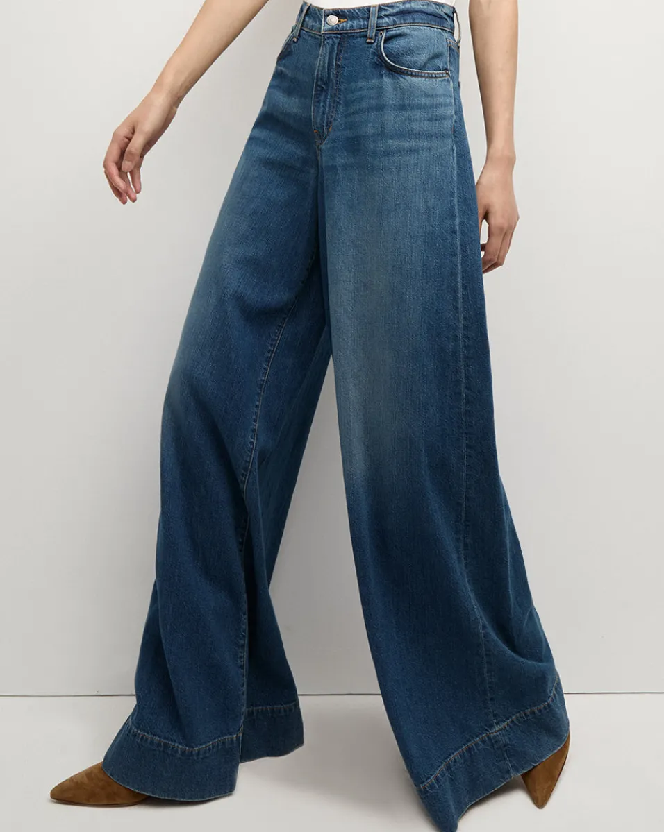 Best Sale Veronica Beard Haizley Wide-Leg Jean in Bandit