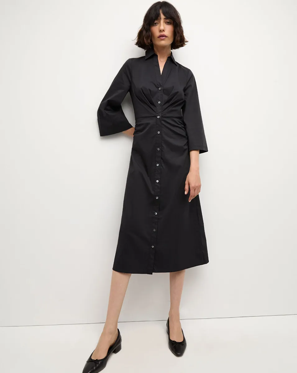 New Veronica Beard Haydon Poplin Shirtdress in Black