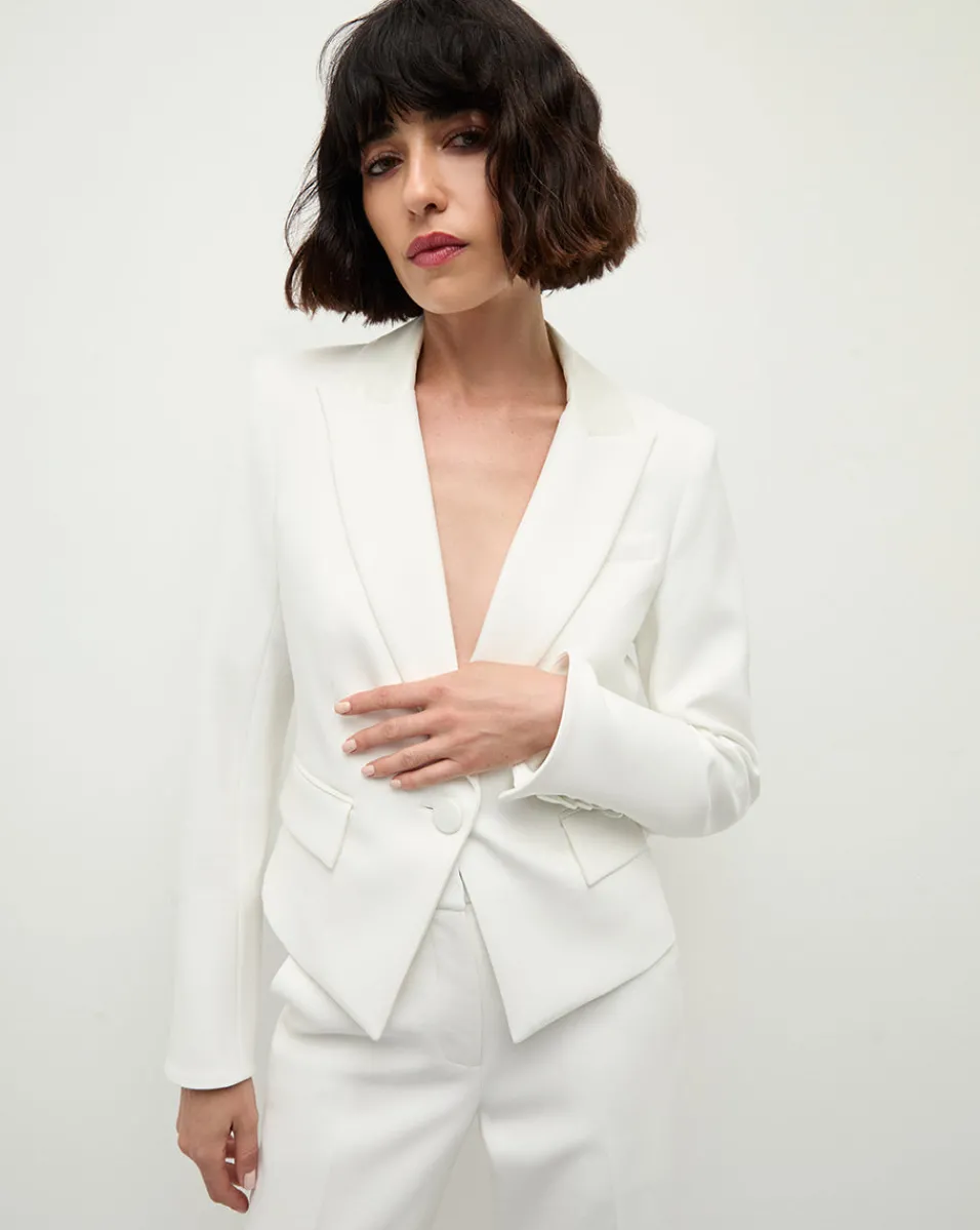 Cheap Veronica Beard Hosanna Dickey Jacket in White Off-White